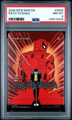 2025 MTG MARVEL'S SPIDER-MAN: SOURCE MATERIAL #0004 PATH TO EXILE PSA 8 - Image 1