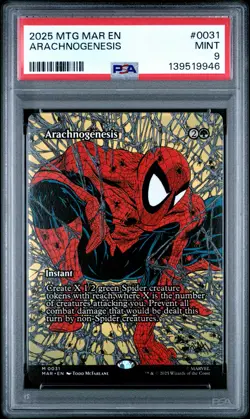 2025 MTG MARVEL'S SPIDER-MAN: SOURCE MATERIAL #0031 ARACHNOGENESIS PSA 9 - Image 1