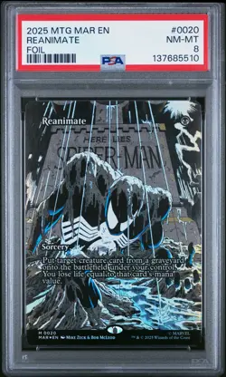 2025 MTG MARVEL'S SPIDER-MAN: SOURCE MATERIAL FOIL #0020 REANIMATE PSA 8 - Image 1