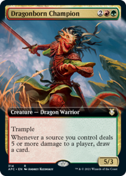 1 x Dragonborn Champion - Extended Art - Commander: Adventures in the Forgotten - Image 1