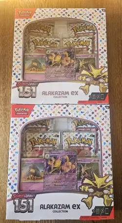 Pokemon 151 Scarlet & Violet Alakazam ex Collection Box TCG Sealed-Lot of 2 - Image 1