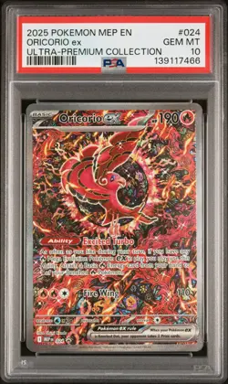 2025 POKEMON MEP EN-ME BLACK STAR PROMO #024 ORICORIO EX PSA 10 - Image 1