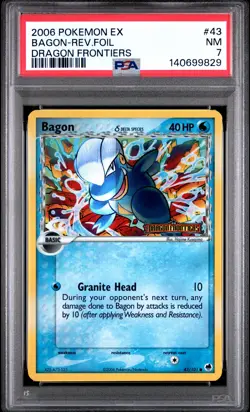 2006 POKEMON EX DRAGON FRONTIERS #43 BAGON-REVERSE FOIL PSA 7 - Image 1