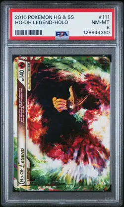 2010 POKEMON HEARTGOLD & SOULSILVER #111 HO-OH LEGEND-HOLO PSA 8 - Image 1