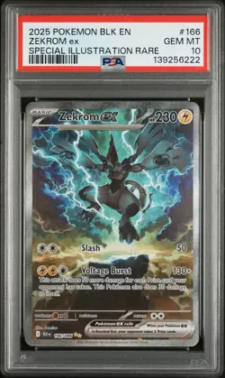 2025 POKEMON BLK EN-BLACK BOLT SPECIAL ILLUSTRATION RARE #166 ZEKROM EX PSA 10 - Image 1