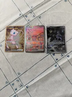 Pokemon TCG 151 UPC Promo Set Sealed Mew 053, Sealed Mewtwo 052, Metal Mew 205 - Image 1