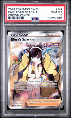 PSA 10 Gem Mint Elesa's Sparkle #147 Crown Zenith Full Art 2023 Pokemon SWSH - Image 1