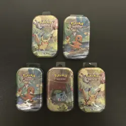 Pokemon TCG: Mini Tin Lot 2019 D22 X 5 New Factory Sealed 10 Packs Total - Image 1