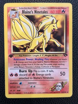Blaine's Ninetales 21/132 REGULAR Pokemon WOTC Gym Challenge Non Holo Rare - Image 1