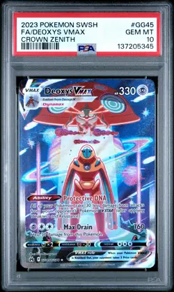 2023 POKEMON SWORD & SHIELD CROWN ZENITH #GG45 FULL ART/DEOXYS VMAX PSA 10 - Image 1