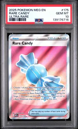 2025 POKEMON MEG EN-MEGA EVOLUTION ULTRA RARE #175 RARE CANDY PSA 10 - Image 1