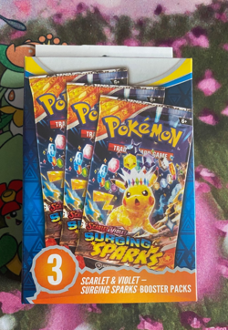 Pokemon TCG - Surging Sparks - 3 Pack Boosters - Factory Sealed - Image 2