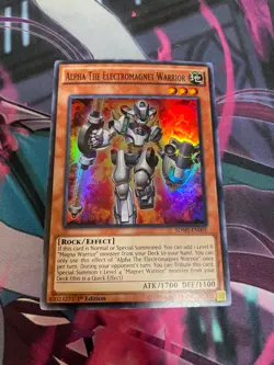 YUGIOH - ALPHA THE ELECTROMAGNET WARRIOR - SUPER RARE - 1ST ED - SDMY - NM - Image 1