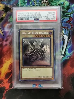 Red-Eyes Black Dragon Yugioh 2022 GFP2-EN176 Ghost Rare 1st Edition PSA 10 - Image 1