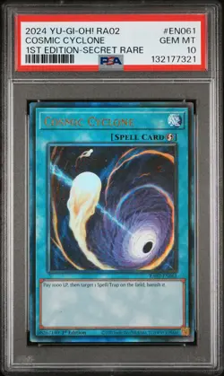2024 YU-GI-OH 25TH ANNIVERSARY RARITY COLLECTION II #EN061 COSMIC CYCLONE PSA 10 - Image 1