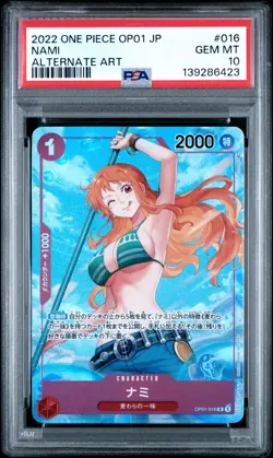 2022 ONE PIECE JPN OP01-ROMANCE DAWN ALTERNATE ART #016 NAMI PSA 10 - Image 1