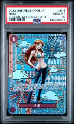 2023 ONE PIECE JPN AWAKENING OF THE NEW ERA SPECIAL ALT ART #016 NAMI PSA 10 - Image 1