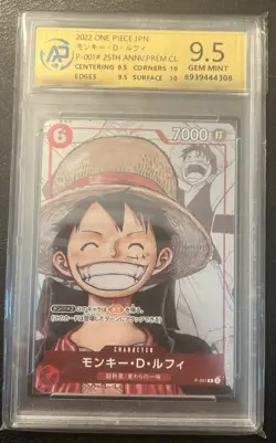 2022 One Piece Japanese 25th Anniversary Premium Collection Luffy RPA 9.5 Graded - Image 1