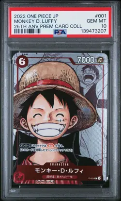 2022 ONE PIECE JPN 25TH ANNIVERSARY PREMIUM COLLECTION MONKEY D. LUFFY PSA 10 - Image 1