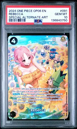 2024 ONE PIECE OP06-WINGS OF THE CAPTAIN SPECIAL ALTERNATE ART REBECCA PSA 10 - Image 1