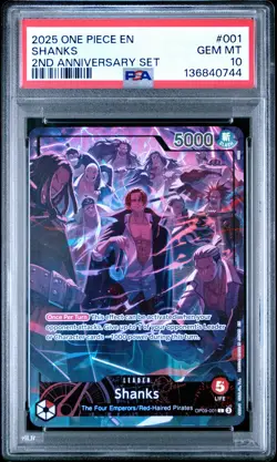2025 ONE PIECE ENGLISH VERSION 2ND ANNIVERSARY SET #001 SHANKS PSA 10 - Image 1
