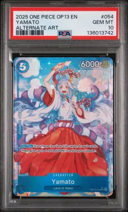 2025 ONE PIECE OP13-CARRYING ON HIS WILL ALTERNATE ART #054 YAMATO PSA 10 - Image 1