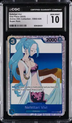 2025 ONE PIECE ANIME-25TH COLLECTION SUPER RARE NEFELTARI VIVI CGC 10 GEM MINT - Image 1