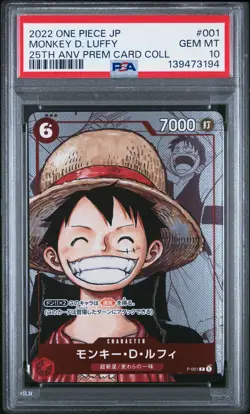 2022 ONE PIECE JPN 25TH ANNIVERSARY PREMIUM COLLECTION MONKEY D. LUFFY PSA 10 - Image 1