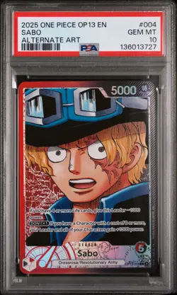 2025 ONE PIECE OP13-CARRYING ON HIS WILL ALTERNATE ART #004 SABO PSA 10 - Image 1
