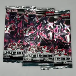 3x Yugioh Legacy of the Valiant 1st Edition 9-Card Factory Sealed Booster Packs - Image 1