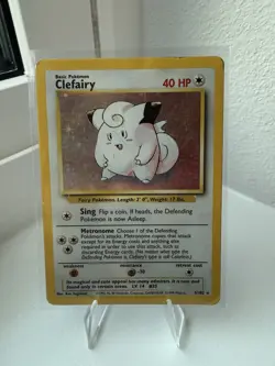 Pokemon Clefairy 5/102 4th Print Base Set 1999-2000 Holographic Rare Card MP - Image 1