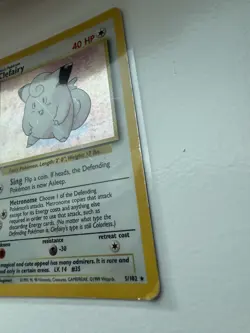 Pokemon Clefairy 5/102 4th Print Base Set 1999-2000 Holographic Rare Card MP - Image 3