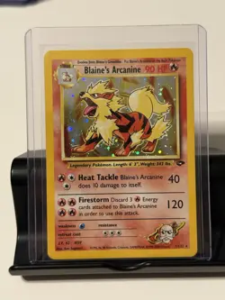 Blaine's Arcanine - 1/132 - Holo Rare - Gym Challenge - Pokemon Card - DAMAGED - Image 1