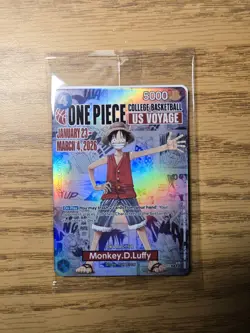 One Piece Monkey D. Luffy College Basketball Promo Card Brand New - Unopened - Image 1