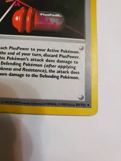 Shadowless Pokemon Card - PlusPower Base Set 84/102 1st Edition MP - Image 5