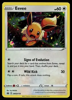 Pokemon Card - Eevee Sword & Shield Promo SWSH118 Holo - Image 1