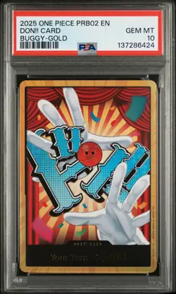 2025 ONE PIECE PRB02-PREMIUM BOOSTER BUGGY-GOLD DON!! CARD PSA 10 - Image 1