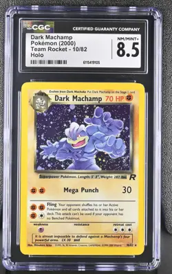 CGC 8.5 Dark Machamp 2000 Team Rocket 10/82 Holo Pokemon Card - Image 1