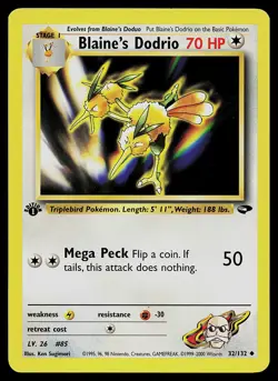 Pokemon Card - Blaine's Dodrio Gym Challenge 32/132 Uncommon 1st Edition - Image 1