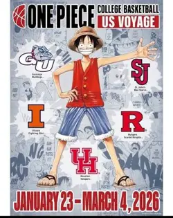 PRESALE One Piece Monkey D. Luffy US College Basketball Promo Card RUTGERS 01/27 - Image 1