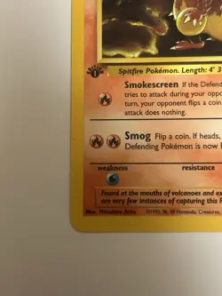 Pokemon Card Fossil 1st Edition Magmar 39/62 - Image 3
