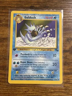 Pokemon TCG Golduck Fossil 1st Edition Uncommon Card 35/62 - Image 1