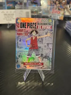 One Piece Monkey.D.Luffy US College Basketball Promo Card IN HAND SHIPS TODAY! - Image 1