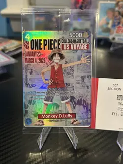 One Piece Monkey.D.Luffy US College Basketball Promo Card IN HAND SHIPS TODAY! - Image 4