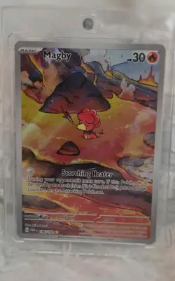 Pokemon TCG Magby 186/182 Paradox Rift Illustration Rare Card NM/M Condition - Image 1