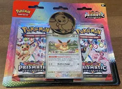 POKEMON EEVEE CARD PK & COIN 2 PACK TCG~’25 POKEMON DAY~PRISMATIC EVOLUTIONS - Image 3