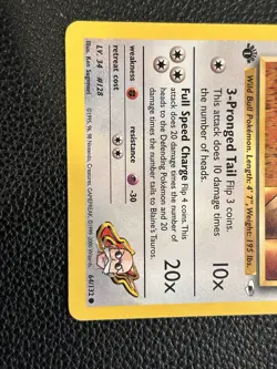 Pokemon Card Blaine's Tauros 64/132 Gym Heroes - NM 1st Edition - Image 3