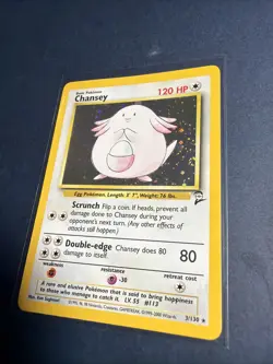 Pokemon TCG Chansey Base Set 2 Holo Unlimited Rare Card 3/130 NM/LP Swirl 💫 - Image 5