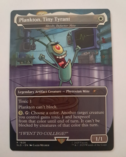 Plankton Tiny Tyrant Borderless NM Spongebob Secret Lair MTG Magic the Gathering - Image 1