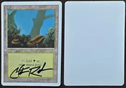 RARE SIGNED MtG Magic Christopher Rush _ Revised Artist Proof _ FOREST -A _1/50! - Image 1